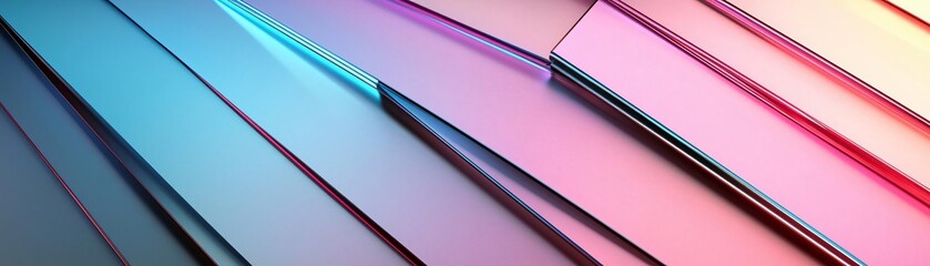 Poster - Vibrant abstract layers in colorful gradient, showcasing smooth lines and light reflections. Perfect for artistic backgrounds.