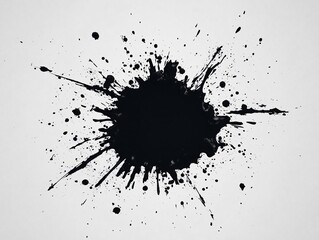 Poster - Dynamic black paint splash on a light background, perfect for creative and artistic design projects.