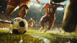 © Edi Purnomo - Close up of a soccer player dribbling the ball during a match.