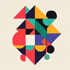 Poster - Motivational quote paired with a colorful geometric illustration of overlapping shapes, perfect for a modern and bright Facebook image.
