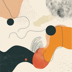 Poster - Motivational quote paired with abstract hand-drawn lines and organic shapes in muted tones, creating a modern Facebook image.