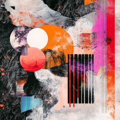 Poster - Motivational quote with an abstract collage of colors and textures, ideal for a unique and creative Facebook design.