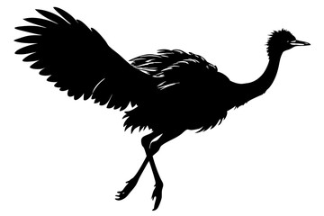 Poster -  Cute Emu silhouette minimalistic vector art illustration 