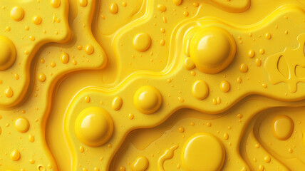 Poster - A lively display of yellow textures features glossy spheres and undulating forms. The arrangement evokes a sense of playful energy, inviting curiosity and exploration of its vibrant surface.