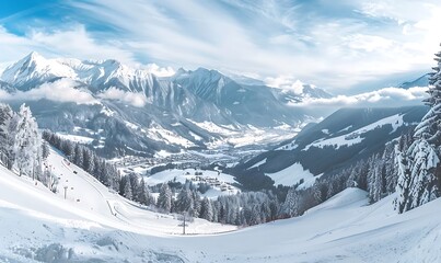 Winter in the swiss alps (Braunwald, Glarus, Switzerland)