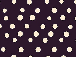 Aufkleber - A seamless pattern of large cream-colored polka dots on a dark purple background.