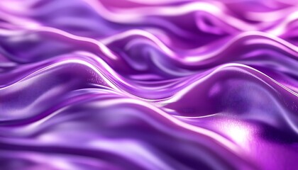 Poster - A close-up of flowing, textured purple fabric with a wave-like pattern, showcasing a mesmerizing blend of light and shadows.