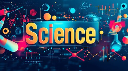 Poster - Science Word with Colorful Abstract Background