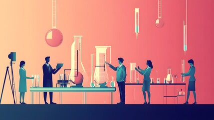 Poster - Scientists conducting experiments in a laboratory setting