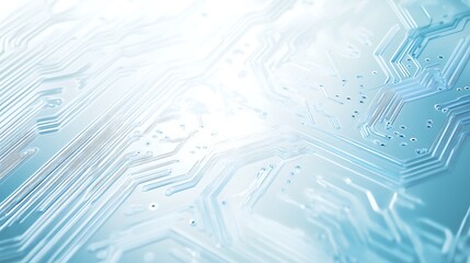 Aufkleber - Abstract blue and white background of a circuit board with a blurred background.