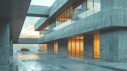 Poster - Modern clean building concrete.