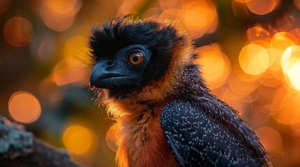 Poster - Close-up Portrait of a Spectacled Owl in the Rainforest