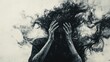 © peppastocker - A person clutches their head, overwhelmed by a profound sense of anguish.