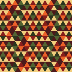 Fototapete - Abstract geometric autumn background, abstract autumn background, seamless triangle pattern with autumn color theme