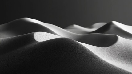 Poster - Abstract light and shadow on smooth sand dunes, minimalistic landscape. Serenity and tranquility concept