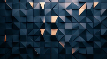 Poster - Geometric pattern with dark triangular shapes