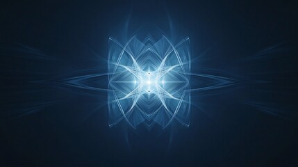 Poster - Abstract blue light pattern on dark background
