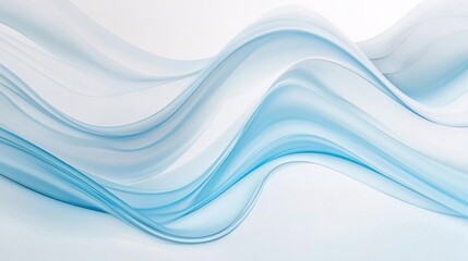 Poster - Abstract blue wave, white isolate background