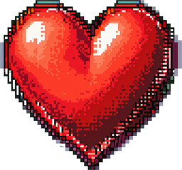 Poster - Pixelated red heart