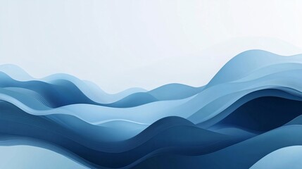 Poster - Blue wavy abstract background design