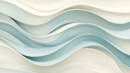 Poster - Abstract wavy lines in soft color tones