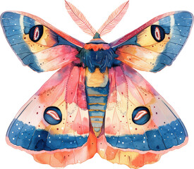 Wall Mural - Colorful moth with large wings