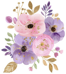 Wall Mural - Pink and purple flowers