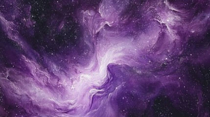 Wall Mural - a purple galaxy with swirling stars and cosmic clouds, creating a mystical and otherworldly abstract
