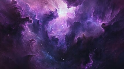 Wall Mural - a purple galaxy with swirling stars and cosmic clouds, creating a mystical and otherworldly abstract