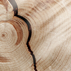 Wood pattern, view of cracked wooden surface with natural tree rings of juniper, grain and line patterns, organic textures in earthy tones. For nature, woodworking, or organic design, vertical