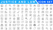 © Muhammad A. grapix - Law and justice line icons collection. Big UI icon set in a flat design. Thin outline icons pack.
