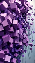 Aufkleber - abstract purple cubes background, modern geometric design concept