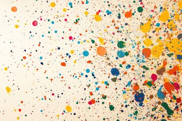 Wall Mural - Expressive, splattered brush texture with random dots and dashes of color across the canvas