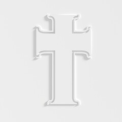 Christian cross. Religion concept illustration. 3D render