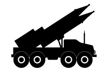 Artillery rocket system himars vector | vector silhouette illustration on white background