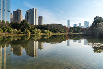 Lakeside modern office building in China