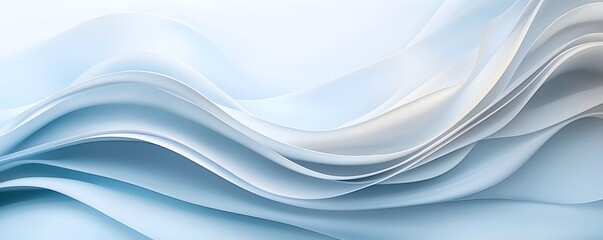 Poster - Elegant Curved Waves - Minimalist Abstract Wallpaper with Silky Texture Soft Transitions and Gradient Lighting for a Serene Atmosphere