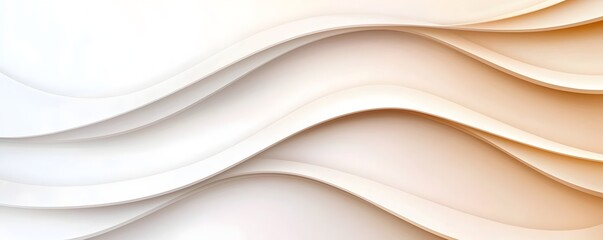 Poster - Elegant Curved Waves - Minimalist Wallpaper with Silky Texture and Soft Gradient Transitions for a Serene Abstract Atmosphere