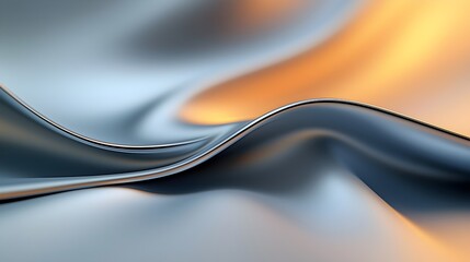 Poster - Elegant Fluid Waves - Modern Abstract Minimalist Wallpaper with Glossy Texture and Soft Hues Perfect for Contemporary Interior Design and Digital Backgrounds