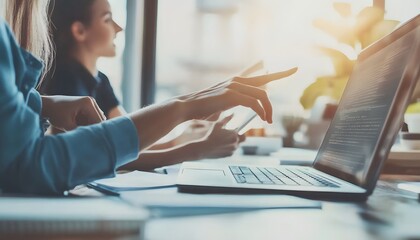 Poster - A Woman Using a Laptop with Code on the Screen While Another Woman Sits Beside Her