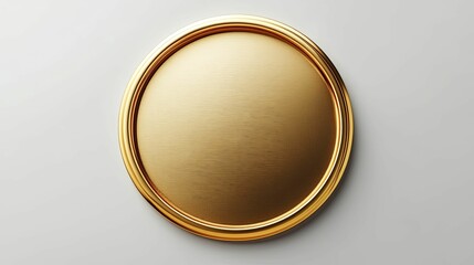 A Circular Golden Plate with a Brushed Finish