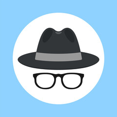 Wall Mural - spy icon. browse the web privately in incognito mode. vpn. virtual private network. vector icon isol