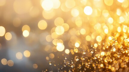 Poster - Golden bubbles dance in a mesmerizing light, creating a tranquil atmosphere filled with warmth and beauty