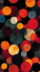Aufkleber - Abstract circles with vibrant colors pattern on dark background