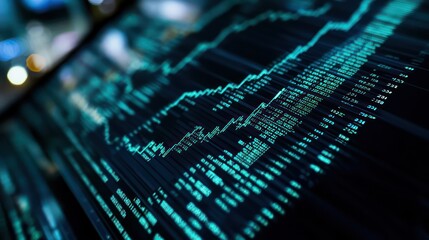 Poster - Abstract Financial Data on Digital Display Screen