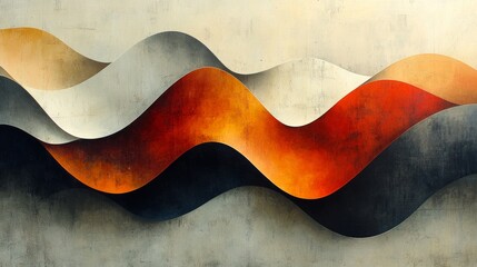 abstract wave pattern with warm colors on textured background