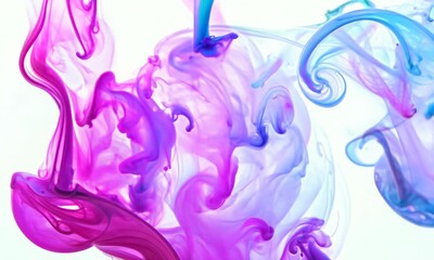 Wall Mural - colorful ink swirls and diffuses in water creating mesmerizing art.