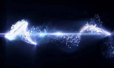 Poster - A swirling  glowing energy vortex with a horizontal beam of light in the center.
