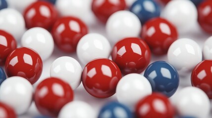 Poster - Red White Blue Spheres Abstract Background Texture Pattern
