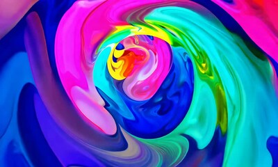 Poster - Abstract swirling psychedelic pattern with vibrant colors  creating a hypnotic effect